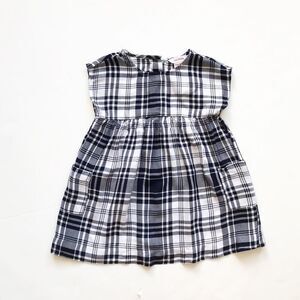 Joe Fresh Navy blue/white plaid dress EUC 18-24m